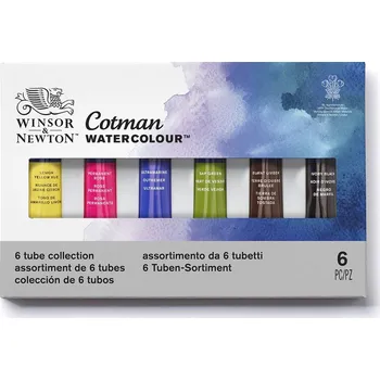Vodová barva Winsor & Newton Akvarelové barvy v tubě Cotman, sada 6 ks