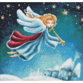 Obraz DIAMANTOVÁ MOZAIKA - VÁNOČNÍ ANDĚL 40X40 CM
