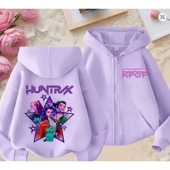 Chlapecký svetr KPop Demon Hunters (Lovkyně démonů) KPop Demon Hunters dětská mikina s potiskem (fialová) Varianta: No. 1, Velikost: 160