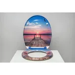 Duroplastové sedátko se zpomalovacím mechanismem SOFT-CLOSE SUNSET SKY