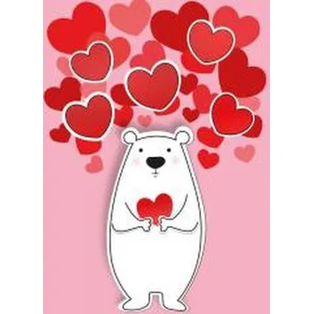 Set školních potřeb Karnet B6 Walentynki - Biały miś