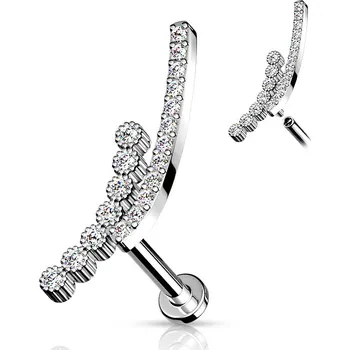 Piercing Šperky4U Piercing do brady se zirkony - LB1091C-1208