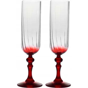 Sklenice Skleničky na šampaňské Krosno bubble červené 200 Ml 2 ks