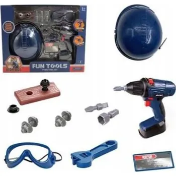 Obraz ARTYK SADA NÁŘADÍ S AKU ŠROUBOVÁKEM PRO DĚTI 3+ ŠROUBOVÁK HELMA DESKA