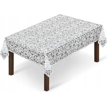 ubrus ŽAKÁROVÝ UBRUS NA OBDÉLNÍKOVÝ STŮL 100x150 cm BÍLÝ s květinami