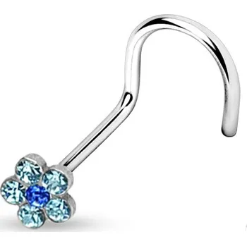 Piercing Šperky4U Zahnutý piercing do nosu - kytička - N01062-B