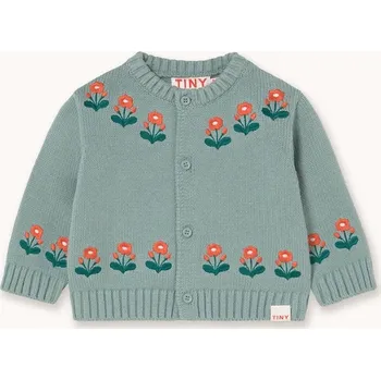 Kojenecký kardigan Tinycottons FLOWERS BABY CARDIGAN AW25.103 modrá 50X, vel. 74