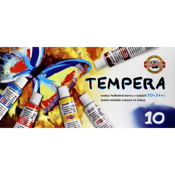 Vodová barva Temperové barvy Koh-I-Noor 10 ks x 16 ml