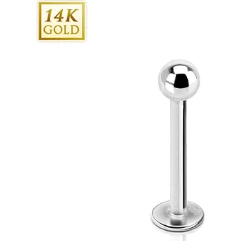 Piercing Šperky4U Zlatý piercing do brady - labreta, Au 585/1000 - ZL01101-12063-WG