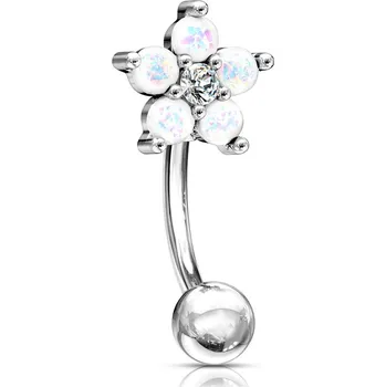 Piercing Šperky4U Piercing do obočí kytička - OB1008-W