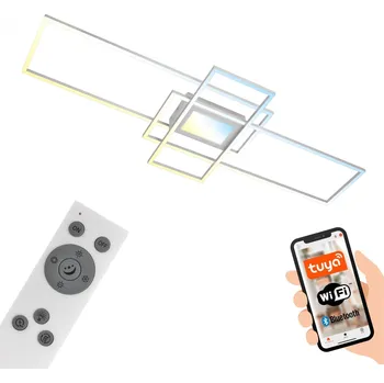 BRILONER Ram LED stropní svítidlo, Smart, ovládání hlasem nebo v aplikaci, dálkové ovládání, hliník - BRILO BRILO 3812019