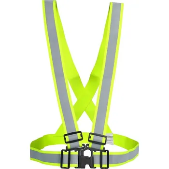 Kšandy Výstražný reflexní kříž / popruhy / šle / kšandy - žlutozelené