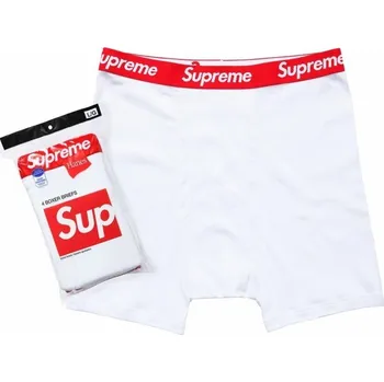 Pánská móda Supreme Hanes Boxer Briefs (4 Pack) White EU: L