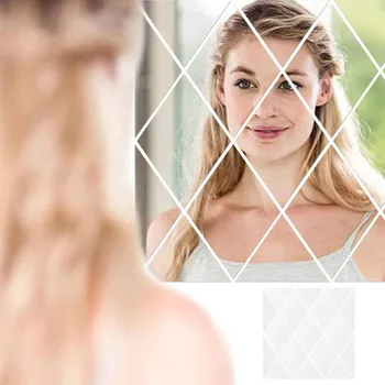 Zrcadlo ZRCADLO NÁSTĚNNÉ NALEPOVACÍ ZRCADLO DO KOUPELNY ČTVEREC 50 CM SAMOLEPÍCÍ 17 KS