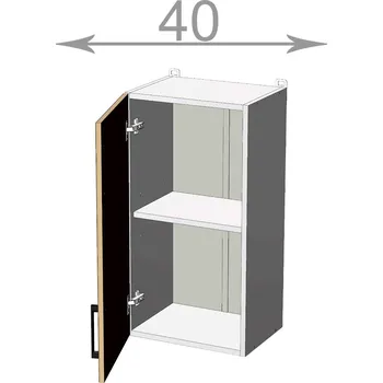 Kuchyňská skříňka Capri W4072, kuchyňská skříňka š.40, korpus grafit, dvířka grafit