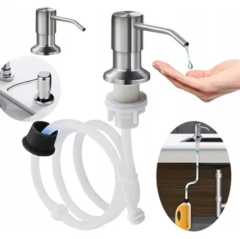 Dávkovač mýdla DÁVKOVAČ TEKUTÉHO MÝDLA DO DŘEZU, VESTAVĚNÝ CHROMOVÝ DÁVKOVAČ