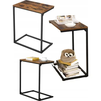 Konferenční stolek Stolek Songmics obdélníkový 55 x 35 x 66 cm, odstíny hnědé