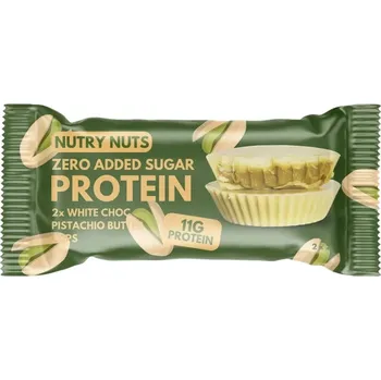 Nutry Nuts Proteinové košíčky bez přidaného cukru – bílá čokoláda s pistáciovým krémem (42g)