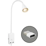 BRILONER Justra lampa na čtení, nastavitelná, 2x USB porty, bílá - BRILONER BRI 2175016