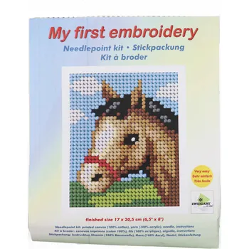 Vyšívací vzor Anex-bis Moje první vyšívání - hlava koně tmavá hříva