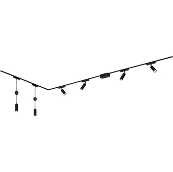Bodové svítidlo BRILONER Luxtrail lištový systém, 4x LED spoty, 2x LED závěsná svítidla, do L, černá - BRILO BRILO 8035065