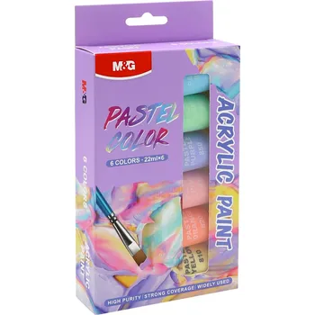 Vodová barva Barvy akrylové M&G 22 ml Pastel - sada 6 ks