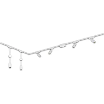 Bodové svítidlo BRILONER Luxtrail lištový systém, 4x LED spoty, 2x LED závěsná svítidla, do L, bílá - BRILO BRILO 8035066