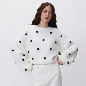 Dámský svetr Reserved - Puntíkovaný svetr - vícebarevná - 350HI-MLC - 350HI-MLC-XL