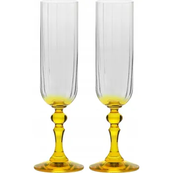Sklenice Skleničky na šampaňské Krosno bubble žluté 200 Ml 2 ks
