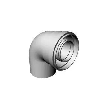 Kouřovod RICOM koleno DN80/125-90° s hrdlem vc.tes., Al