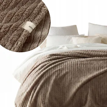 Prostěradlo Deka Room99 polyester 200 cm x 220 cm hnědá