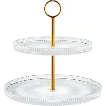 Podnos dvouúrovňová 24 cm Curly zlatá AMBITION