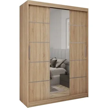 Šatní skříň Šatní skříň REBECA 150 se zrcadlem, dub sonoma