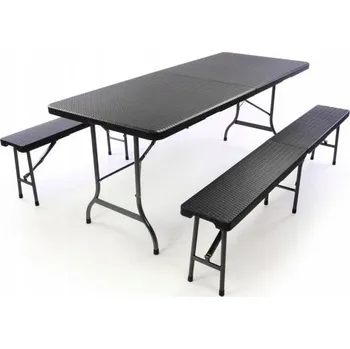 Zahradní sestava Zahradní nábytek set imitace ratanu černý