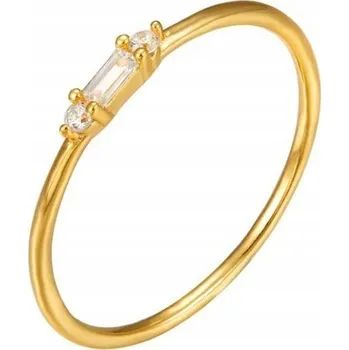 Prsten Prstýnek z chirurgické ocel pozlacený se zirkonem PST894B, Velikost