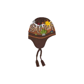 Čepice Supreme Felt Applique Earflap Beanie Brown Velikost: ONE SIZE