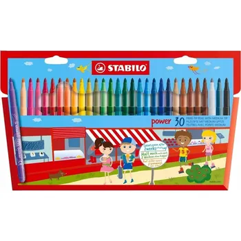 BAREVNÉ FIXY Fixy VELKÁ SADA 30 Barev Stabilo POPISOVAČE školní