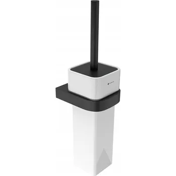 WC štětka WC štětka v keramické nádobě NIMCO černá s držákem na zeď