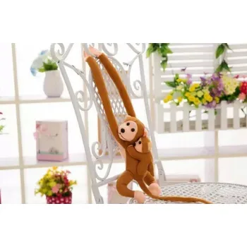 plyšák Plyšák Opice s Mládětem Tmavě Hnědá 70 cm