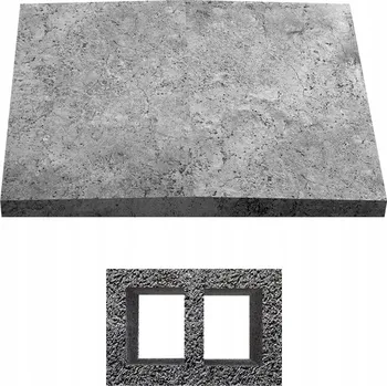 Komín Betonová deska na komín W2, stříška 45x53 cm, krycí deska, nástavec