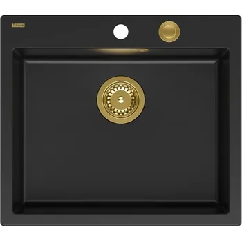 Granitový dřez Jednodřez Quadron MORGAN 110 granit černý