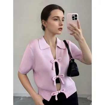 Dámský svetr SHEIN RŮŽOVÝ SVETR S KRÁTKÝM RUKÁVEM (M)