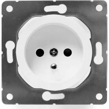 Elektrická zásuvka Zásuvka s uzemněním, bílá, OVAL Electromalt