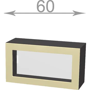 Knihovna Capri W6046G, kuchyňská vysoká výklopná vitrína š.60, korpus grafit, dvířka dub craft zlatý