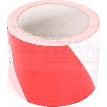 Lepicí páska Výstražná páska bílo-červená 75 mm x 100 m