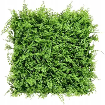 umělá květina DEKORATIVNÍ STĚNOVÝ PANEL ROSTLINNÝ ZELENÁ STĚNA UMĚLÝ KAPRADÍ 50x50cm