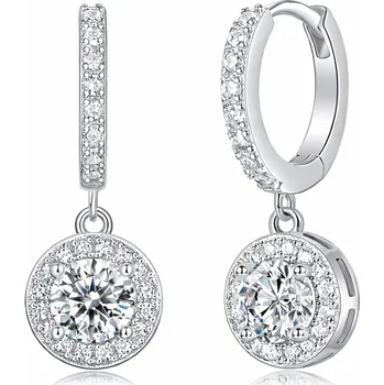 Náušnice Leru Stříbrné náušnice s Moissanity ROUND