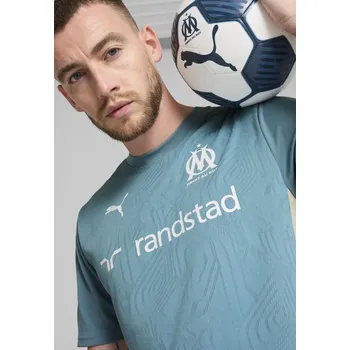 PUMA Pánský tréninkový dres Olympique de Marseille PUMA Bold Blue Putty Beige 2XL BÉŽOVÁ|MODRÁ
