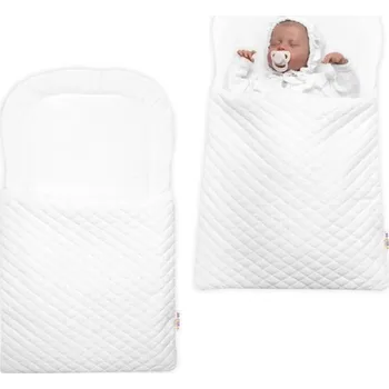 Zavinovačka Baby Nellys Zavinovačka, fusak Deluxe na zip, prošívaný Velvet 72x45 cm - bílý
