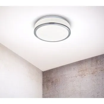 Svítidlo Searchlight 7039-28CC Koupelnové stropní svítidlo BENT IP44 CHROM, opálové sklo